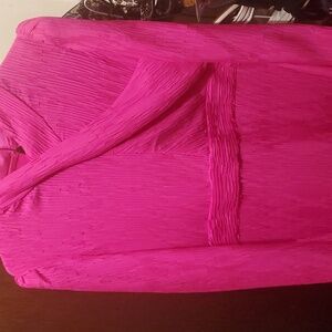 NWT Saylor Emilia Tiered Dress Large Hot Pink Broken Zipper